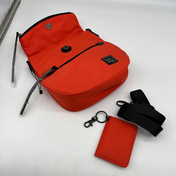 IHKWIP Foldover Saddle Crossbody with RFID Card Holder Blood Orange - Picture 4 of 16